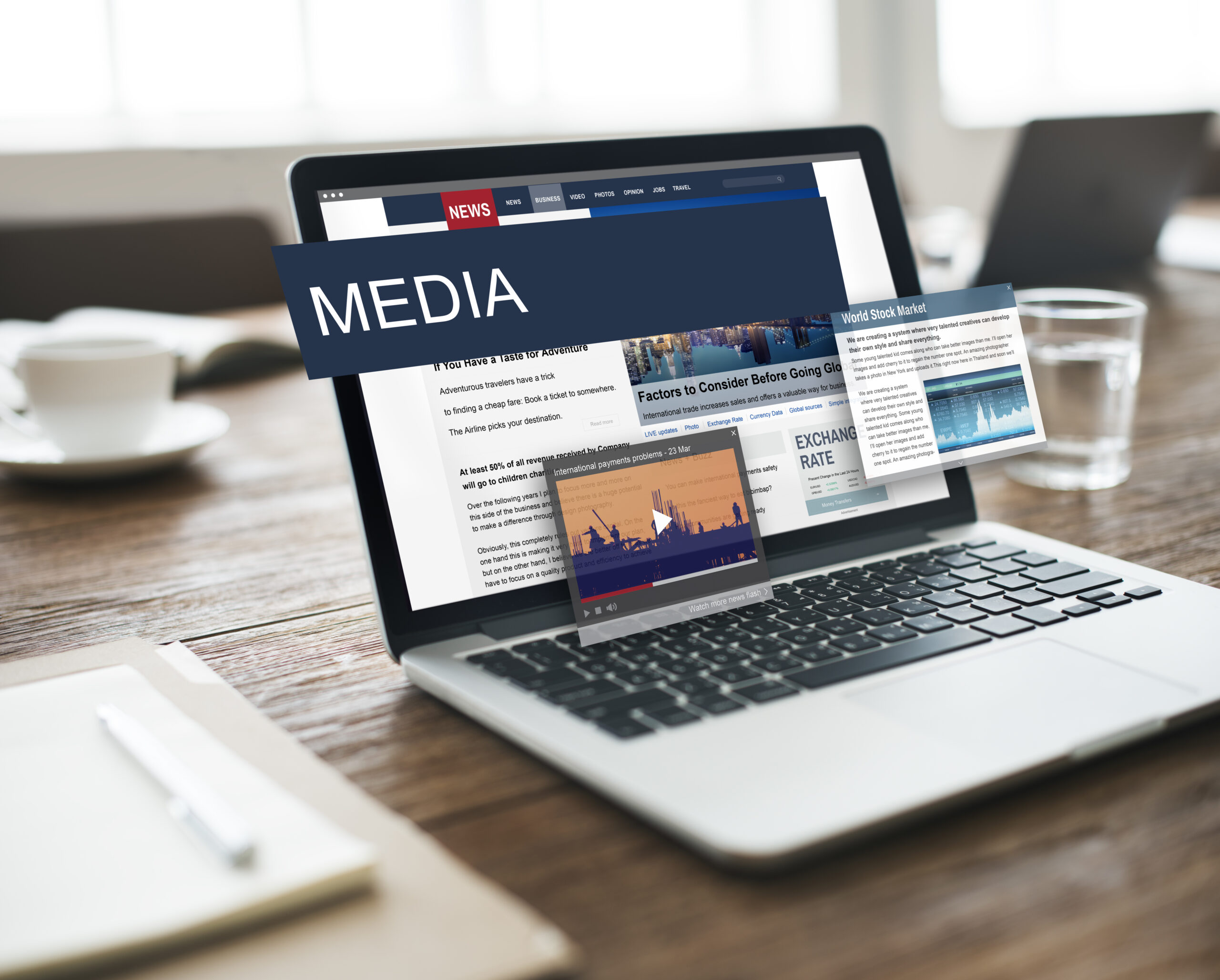 Media Journalism Global Daily News Content Concept