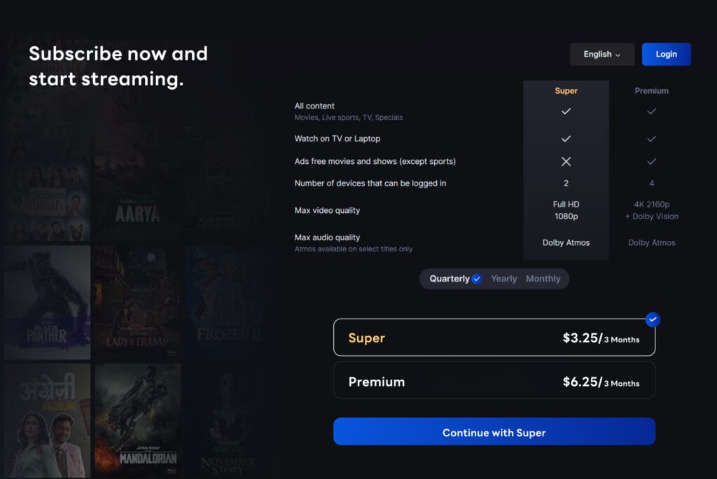 Subscription and Pricing Information Scraping