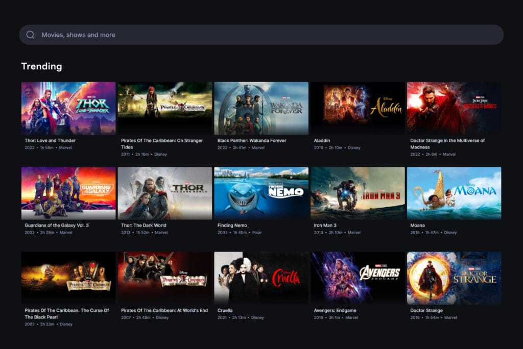 Collection of trending movie posters